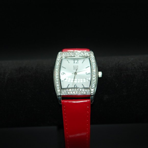 Silver Watch with Red Band - Picture 1 of 3